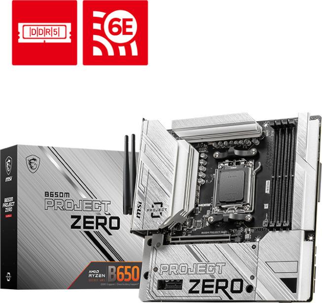 Produktbild MSI B650M PROJECT ZERO (AM5, AMD B650, mATX)