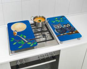 Actual product image Wenko Glass cover plate Universal Mod. Owl, set of 2 for all hob types