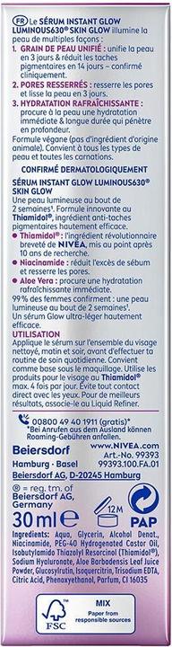 Immagine prodotto NIVEA Luminous630® Skin Glow Instant Glow Serum (30 ml)