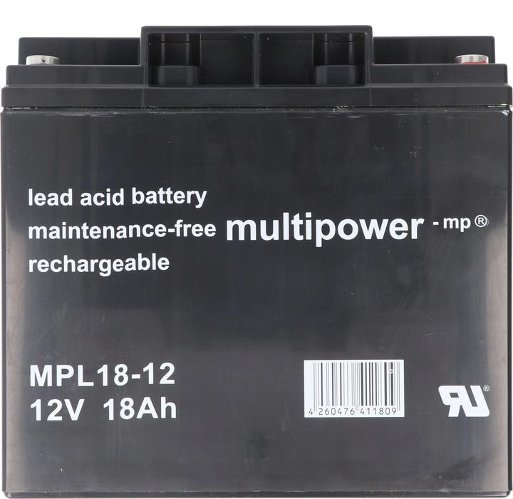 Produktbild Multipower MPL18-12 12V 18Ah Long Life Bleiakku AGM Blei Gel Akku (12 V, 18 Ah)