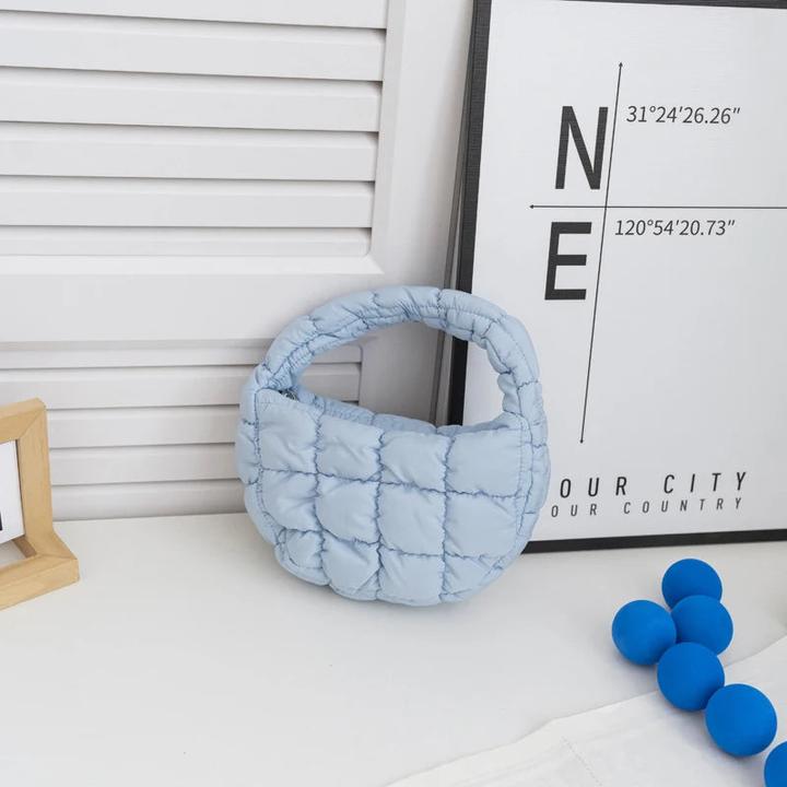 Image du produit Only-Bags.Store Mini-sac Cercle matelassé Téléphone Pourpre Élégant Violet Nylon souple Rembourré