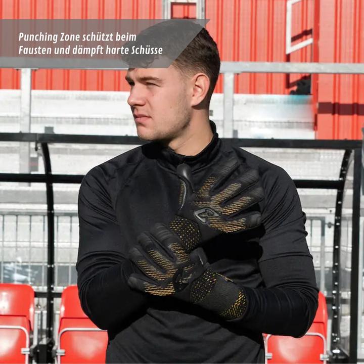 Produktbild Catch & Keep Fussballhandschuhe Revolution Gold Gr. 7 Torwart Goalie Handschuhe (7)