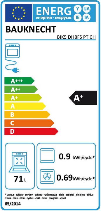 Label énergétique Bauknecht BIK5 DH8FS PT CH