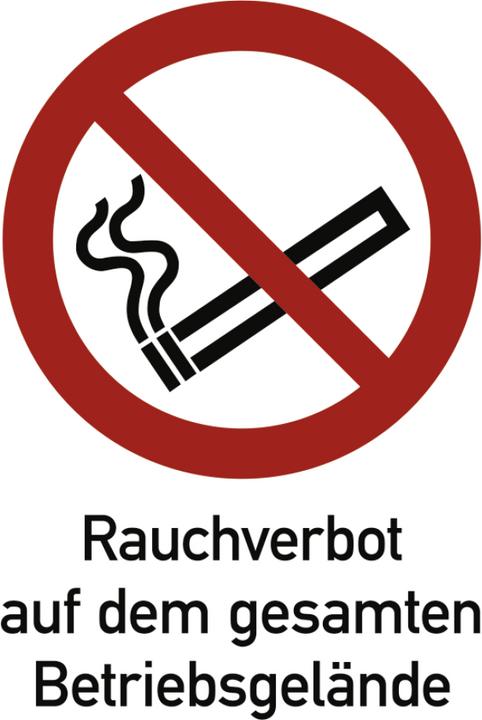 Produktbild Moravia Verbotszeichen Rauchverbot auf dem gesamten Betriebsgelände Alu,262x371 mm
