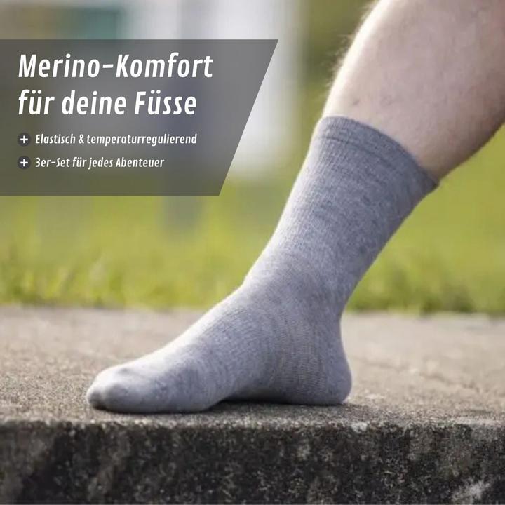 Image du produit Sportree 3er-Set Merino-Socken Gr. 39-42 Wandersocken Sportsocken Outdoorsocken (39 - 42)
