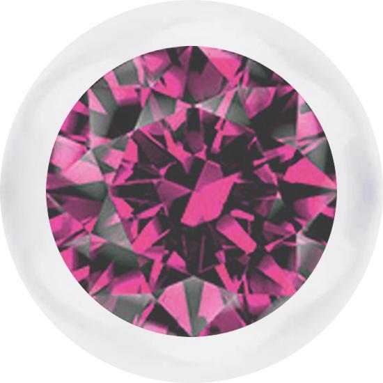 Star Piercing Kugel transparent mit Kristall pink (Chirurgenstahl 316Lohne Messing, Bioflexohne Messing)