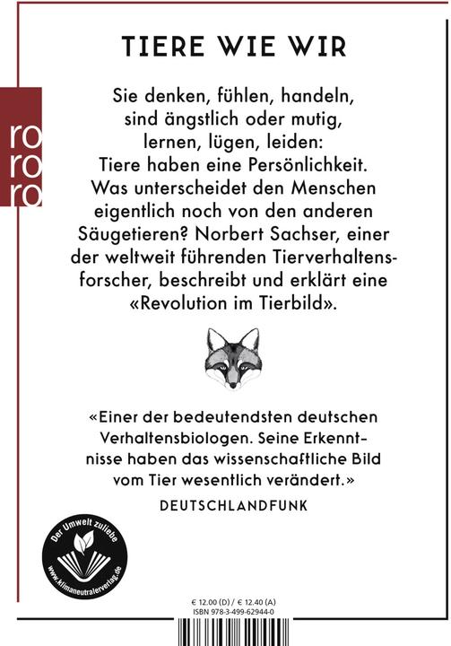 Produktbild Der Mensch im Tier (Deutsch, Norbert Sachser, 2021)