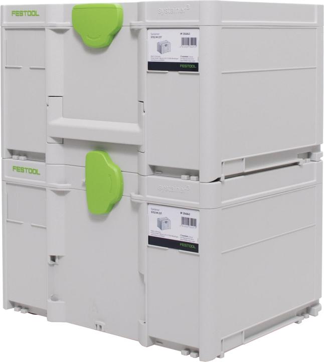 Produktbild Festool Systainer Set 2x SYS3 M 237 ( 2x 204843 ) 21,4 Liter 396x296x237mm Werkzeugkoffer koppelbar