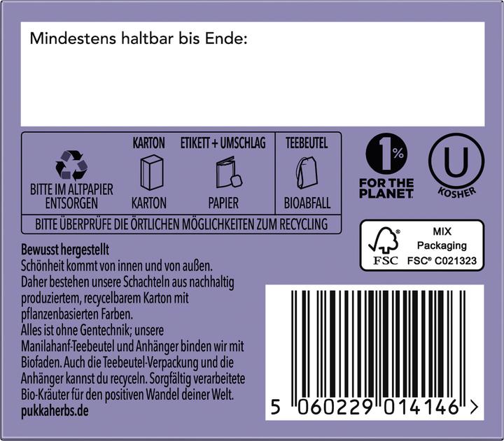Nährwerte und Zutaten Pukka Night Time (20 g)