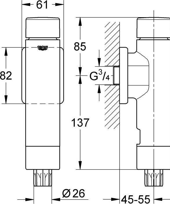 Produktbild Grohe Druckspüler Rondo A.S.