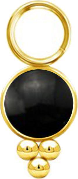Star Piercing Anhänger vergoldet schwarzer Onyx Stein mit Kugeln (ohne Messing, Chirurgenstahl 316L, Mineralisch)