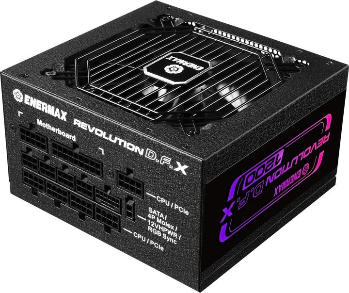 Actual product image Enermax Revolution D.F. X ARGB ATX3.0 PCI-e 5.0 Gaming PC Power Supply 1200W 80Plus Gold Full Modular 2X (1200 W)
