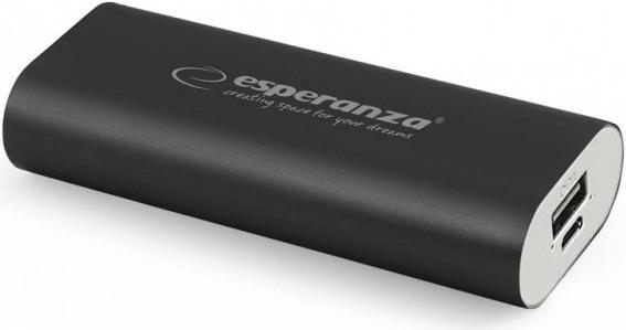 Actual product image Esperanza EMP105K Hadron - Black - Universal - Rectangle - 4400 mAh - USB - 5 V (4400 mAh, 16.28 Wh)