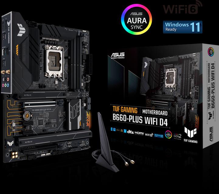 Produktbild ASUS TUF GAMING B660-PLUS D4 (LGA 1700, Intel B660, ATX)