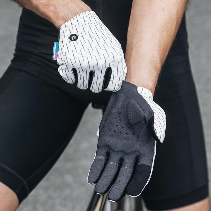 Actual product image Rockbros sports gloves full spring-summer size XL - white and black (XL)