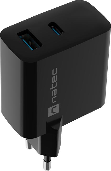 Produktbild Genesis Ladowarka sieciowa Natec Ribera Gan 1x USB-A + 1x USB-C 45W czarna (45 W)
