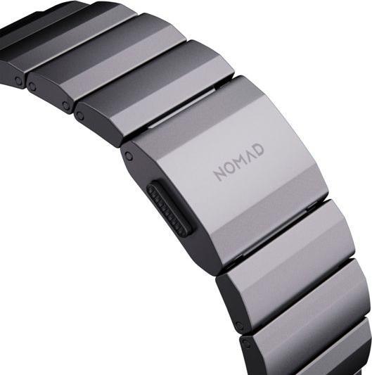 Actual product image Nomad Bracelet Aluminium Apple Watch Gray (21.5 mm, Aluminium, Stainless steel 316, grade N52 magnet)