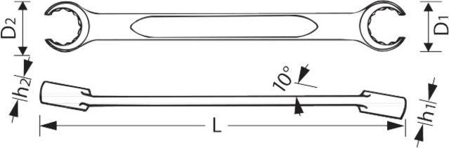 Produktbild Stahlwille Offener Doppel-Ringschlüssel (27 mm, 36 mm)