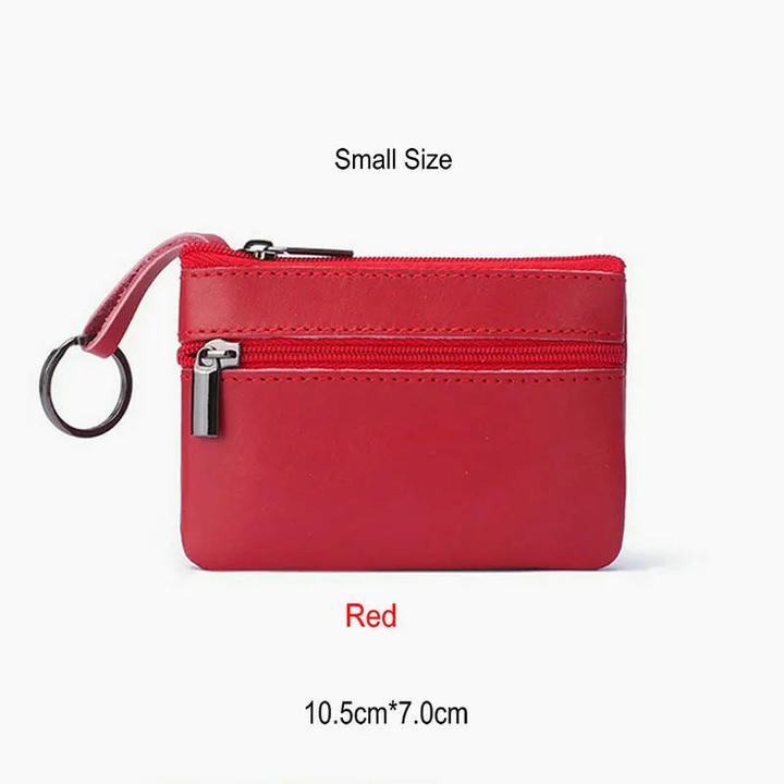 Only-Bags.Store Vintage Crazy Horse Leder Münze Geldbörse Echtes Leder Reissverschluss Münze Brieftasche Retro Key