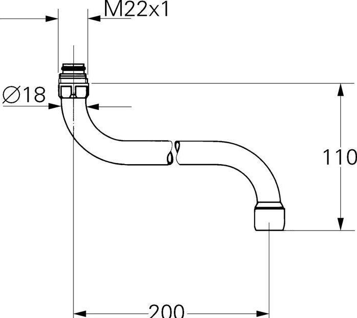 Produktbild Grohe Rohrauslauf COSTA Ausladung 200mm chrom