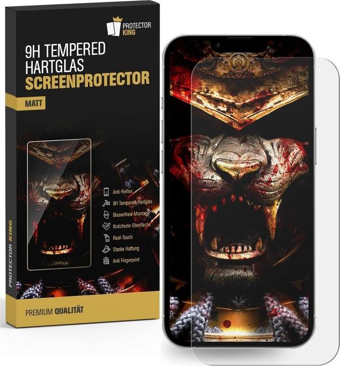 Actual product image Protectorking 1x Genuine tempered 9H armoured glass, matt anti-reflective (1 Piece, Apple iPhone 13)