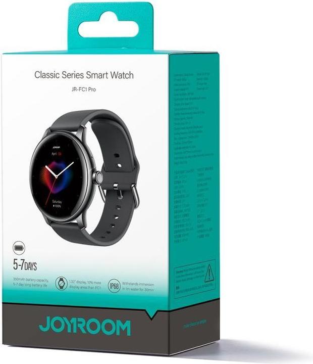 Actual product image Joyroom Classis Series JR-FC1 Smartwatch with Call Answering Function / IP68 Protection - Dark Gray
