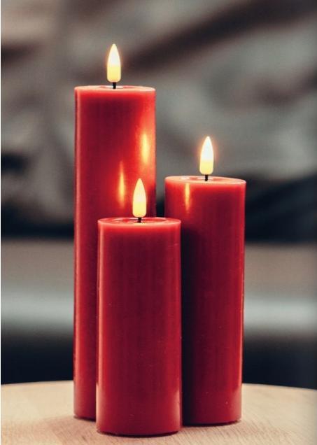 Produktbild Deluxe Homeart Stumpenkerze LED - Bordeaux 5 x 20 cm (1 x)