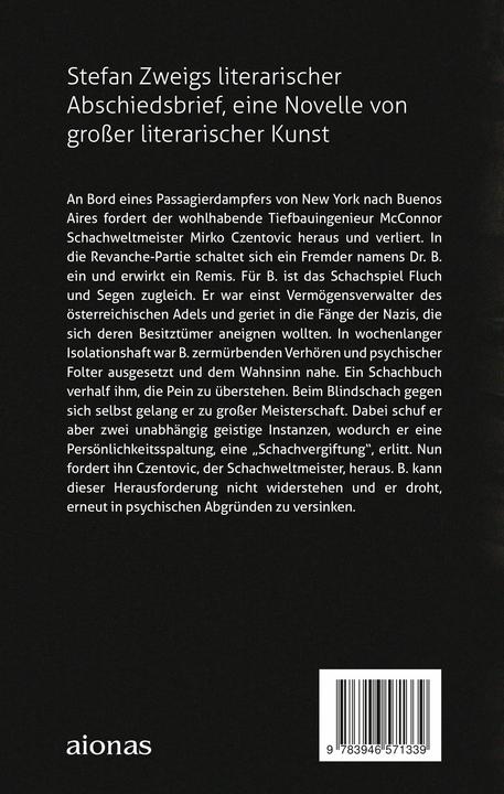 Produktbild Schachnovelle: Stefan Zweig (Bibliothek der Weltliteratur) (Deutsch, Stefan Zweig, 2017)