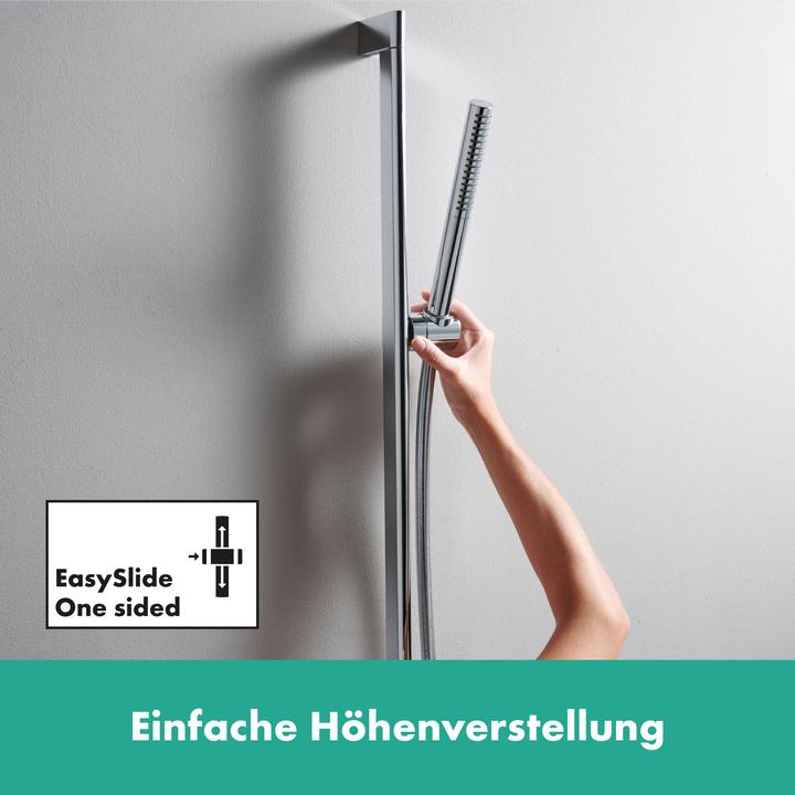 Actual product image hansgrohe Unica shower rod S Puro 90 cm, Easy Slide shower head holder, Isiflex shower hose 160 cm