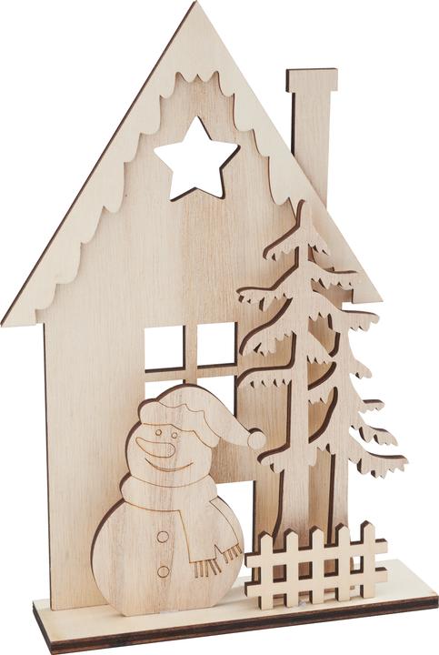 Image du produit VBS Motif à assembler en bois "Maison d'hiver Bonhomme de neige", 6 pcs.