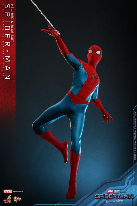Productafbeelding Hot Toys Spider-Man: No Way Home beeldje Movie Masterpiece 1/6 Spider-Man (nieuw rood en blauw pak) 28 cm