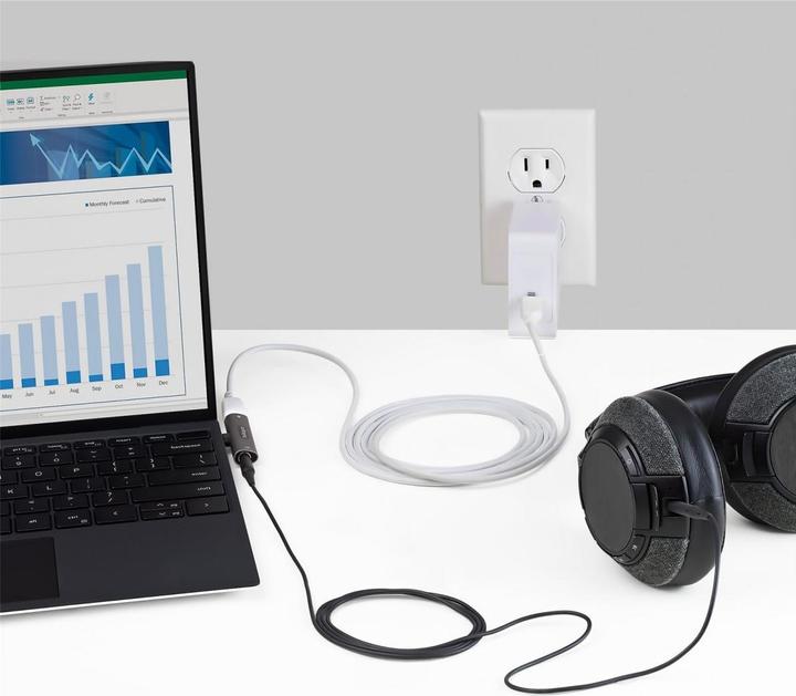 Produktbild StarTech USB-C Audio- & Ladeadapter - USB-C Audio Adapter mit -TRRS-Kopfhörer-/Headset-Buchse und USB-Typ-C (USB, 3.5mm Klinke)