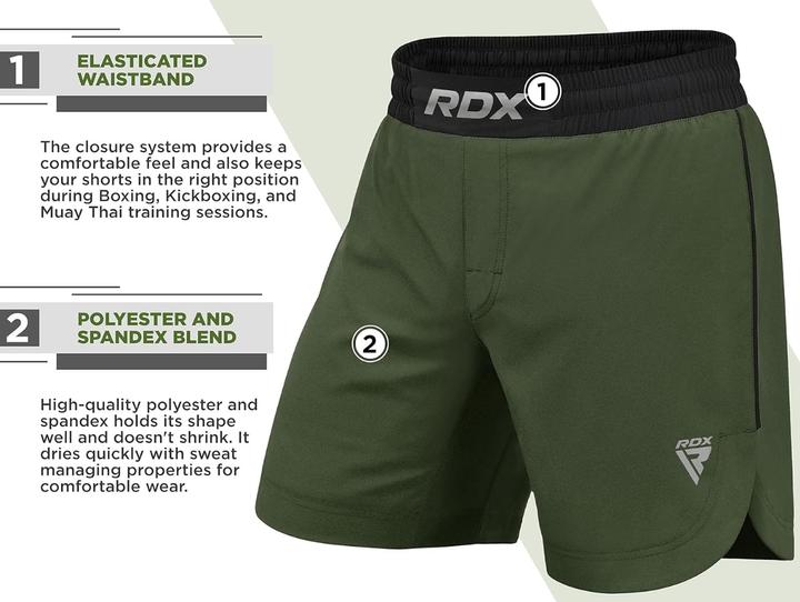 Immagine prodotto Rdx Shorts Mma T15 Vert Armée-M (M)