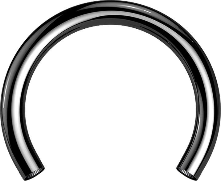 Star Piercing Micro Circular-Stab schwarz mit 0.8 mm Innengewinde (Titan G23, ohne Messing)