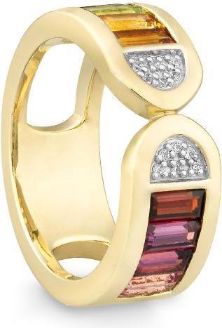 Breuning RING - E.RHODOLITH/E.ROSA TURMALIN/Brill. 0,06 Ct. H/si (51, 585/14 K Gold)