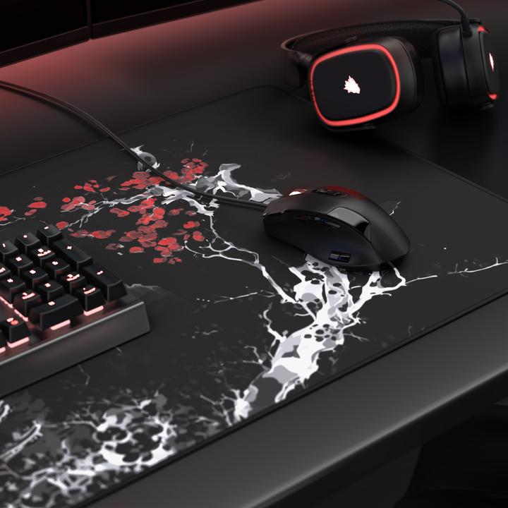 Actual product image Titanwolf Gaming Mauspad, 900 x 400mm XXL Speed Gaming Mausmatte, Mousepad Extragrosse Fläche, Japan Ink Black (XXL)