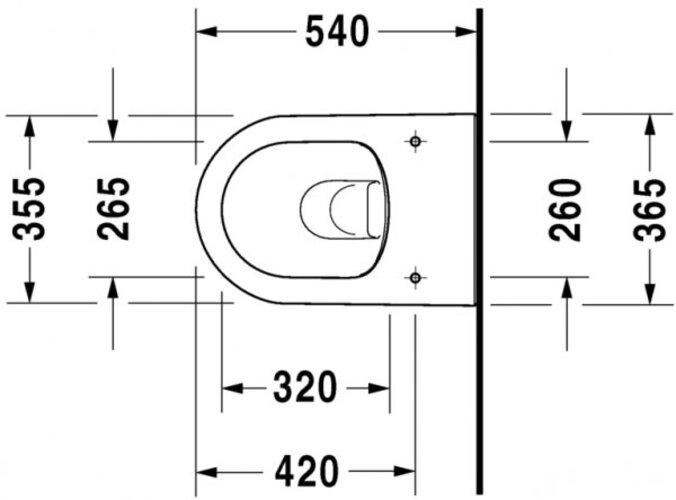 Actual product image Duravit Wall-hung WC DARLING NEW RIMLESS deep, 370x540mm white