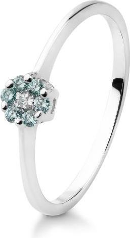 Breuning RING - BRILLANT ICE BLUE/Brill. 0,15 Ct. H/si (54, 585/14 K Gold)