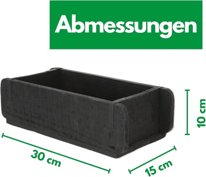 Produktbild Novaliv Holzkiste Vintage Schwarz 30 x 15 x 10 cm Alte Ziegelform Holz EIN KAMMER Allzweckkiste aus (30 x 15 x 10 cm)