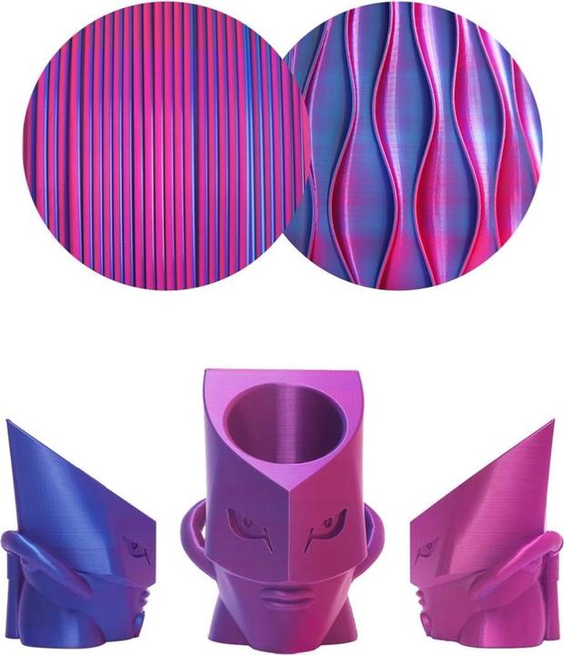 Image du produit eSUN eSilk Magic-PLA Filament Bleu-Rouge 1.75mm 1Kg (PLA, 1.75 mm, 1000 g, Bleu)