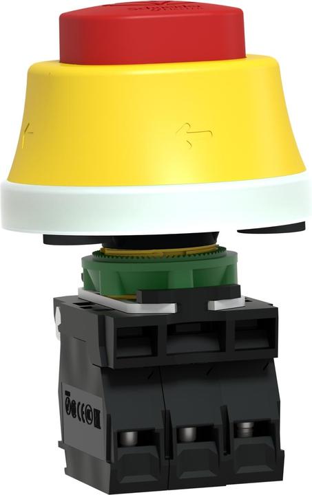 Image du produit Schneider Electric XB5AS84W3B41 Bouton d'arrêt d'urgence à encastrer, pour arrêt d'urgence 24V 6A 1NO, 2NC I