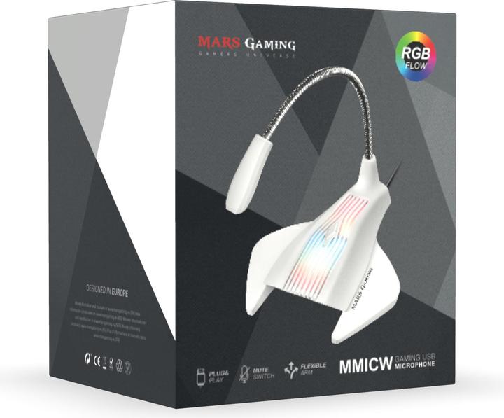 Produktbild Mars Gaming Microphone Sur Pied Mmic RGB (Blanc)