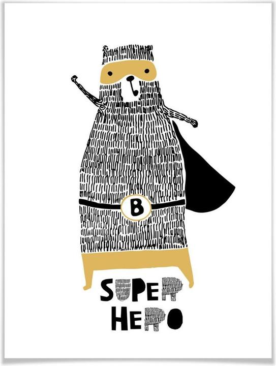 Image du produit Trenddeko Ours Strong Superhero (30 x 40 cm)