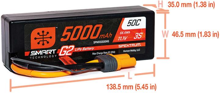 Actual product image Spektrum Smart Powerstage Surface Bundle: 5000mAh 3S LiPo Battery / S155 Charger