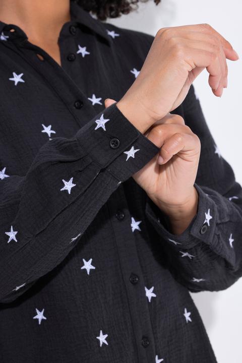 Produktbild Angel of Style Musselin-Bluse, oversized, Sternen-Stickerei (50)