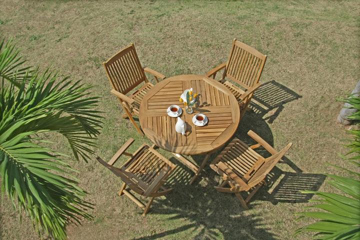 Image du produit Zebra Poker Table repas pliante Ø 70cm en teck (70 cm)