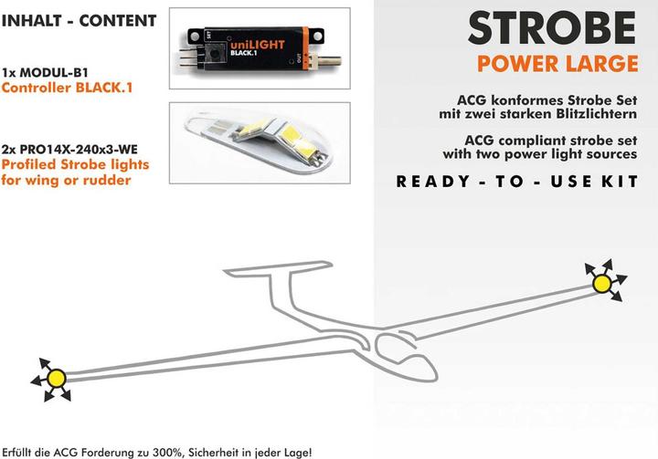 Unilight strobe-large beleuchtungsset acg konform