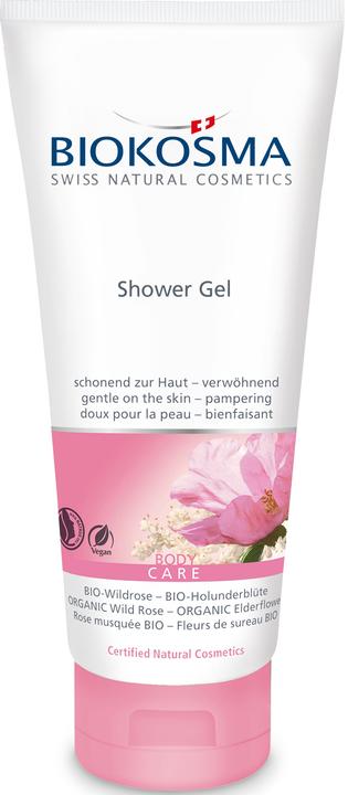Biokosma SHOWER GEL Bio Wildrose - Bio Holunderblüten (200 ml)