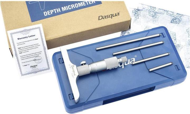 Actual product image Dasqua 4611-8125 Tiefenmikrometer mit Kontrollmass 0 - 150 mm DIN 863 (0.15 m)