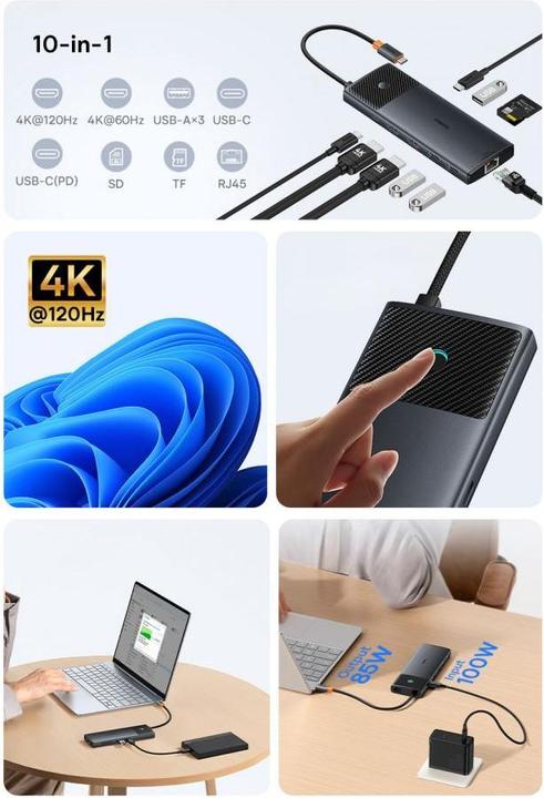 Actual product image Baseus USB-C Hub (USB-C, 9 Ports)